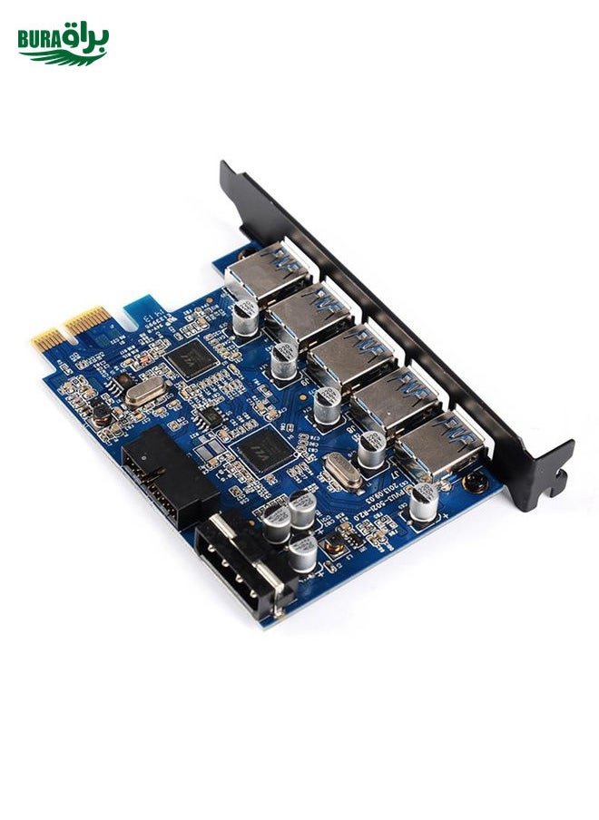 BURAQ - ORICO PVU3-5O2I USB3.0 * 5 + 20Pin Slot * 1 PCI Express Card for Desktop, 5Gbps Superspeed Data Transmission(Black) - Image 1