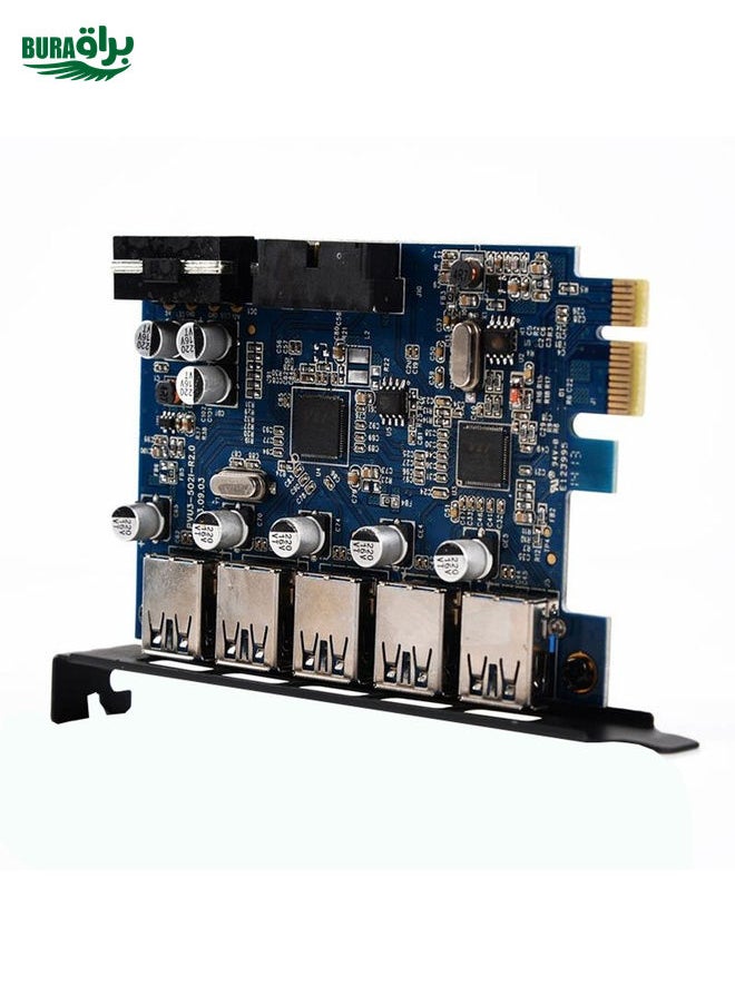 BURAQ - ORICO PVU3-5O2I USB3.0 * 5 + 20Pin Slot * 1 PCI Express Card for Desktop, 5Gbps Superspeed Data Transmission(Black) - Image 1