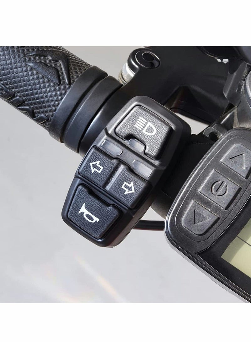 Loquat Motorcycle Head Light Turn Switch, 3-in-1 Bike Headlight Horn on/Off Control Switch, 48V Waterproof Light Horn Turn Signal ON/Off Switch 7/8 22-23mm Handlebar Switch for Scooter Electric Bike - Image 2