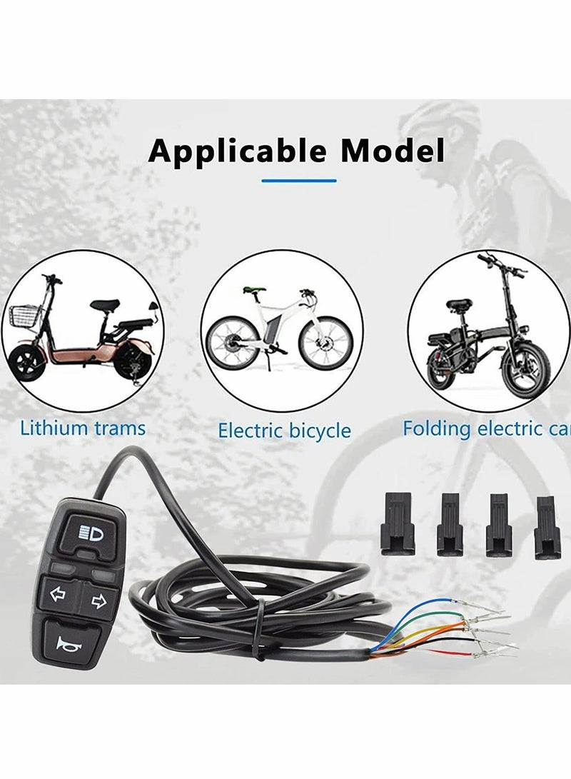 Loquat Motorcycle Head Light Turn Switch, 3-in-1 Bike Headlight Horn on/Off Control Switch, 48V Waterproof Light Horn Turn Signal ON/Off Switch 7/8 22-23mm Handlebar Switch for Scooter Electric Bike - Image 5