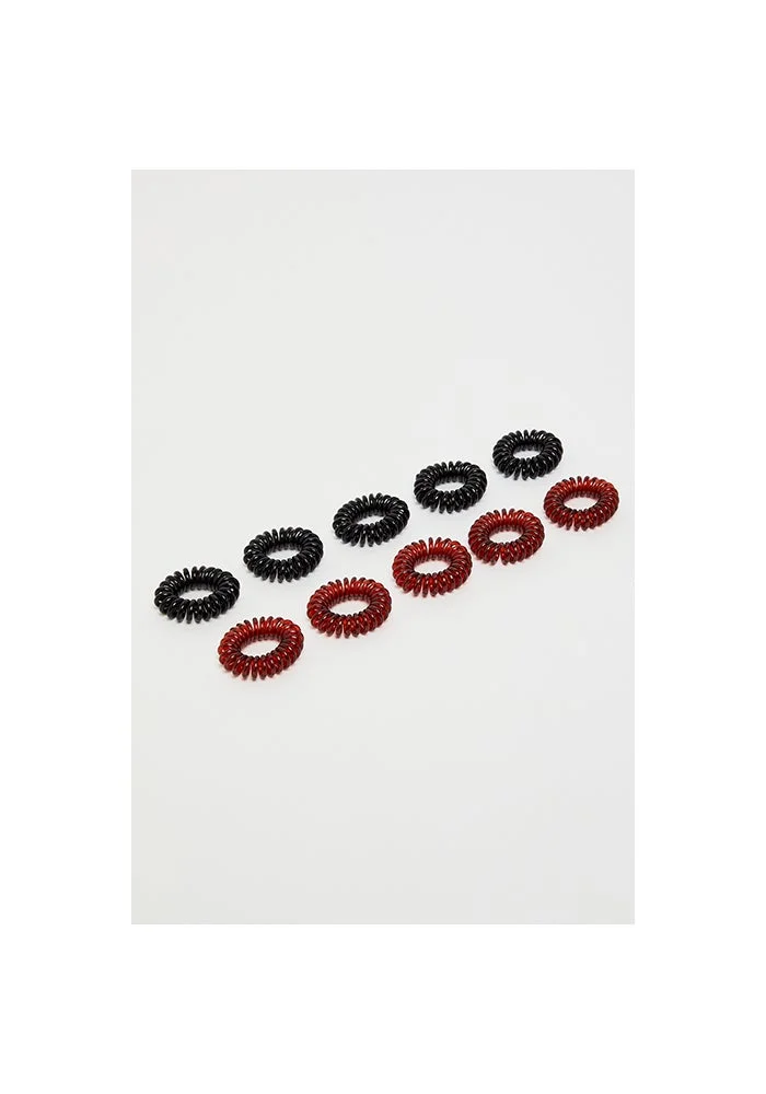 10 Pack Spiral Ponytail Hairbands