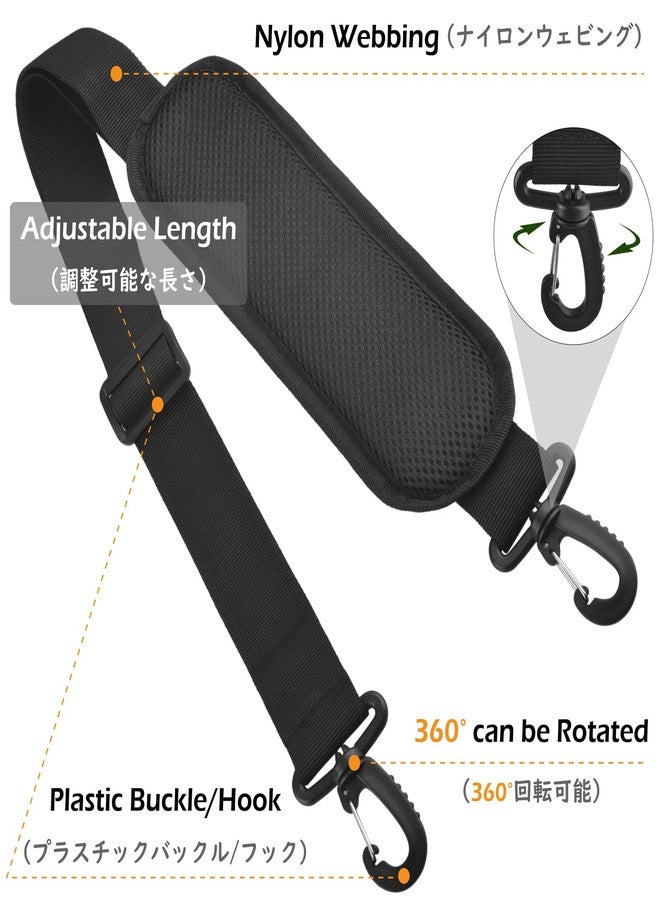 TRIWONDER Adjustable Shoulder Strap with Padded Metal Hooks for Tactical, Bag, Duffel, Laptop, Crossbody, Pet Carrier (Black) - Image 3