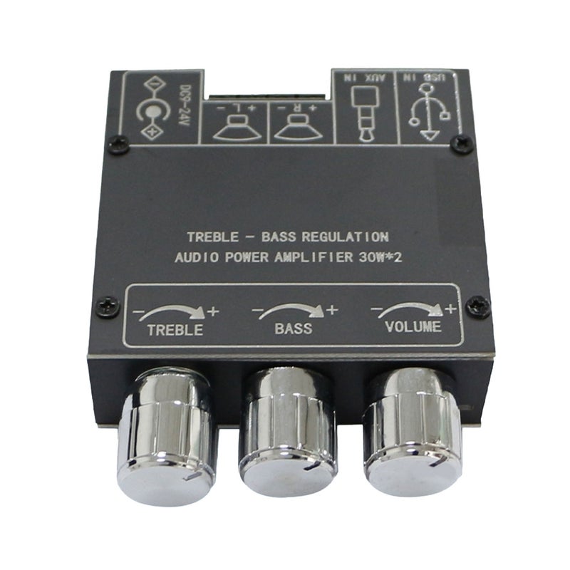 لوحة مضخم الصوت الرقمي بلوتوث ZK-302T 2.0 ستيريو ثنائي القناة 30W+30W مع ضبط النغمة العالية والمنخفضة مع تطبيق - Image 1