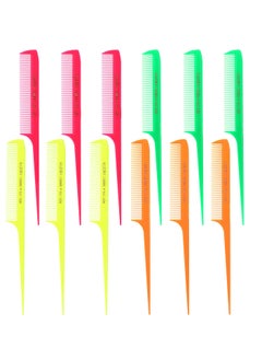 Allegro Combs Allegro Combs 441. 8.5 In. Rat Tail Combs Pintail Braiding Or Parting Fine Teeth Rattail Hair Picks Combs Set For Hair Styling USA. 1 Dz. (NEON MIX) 