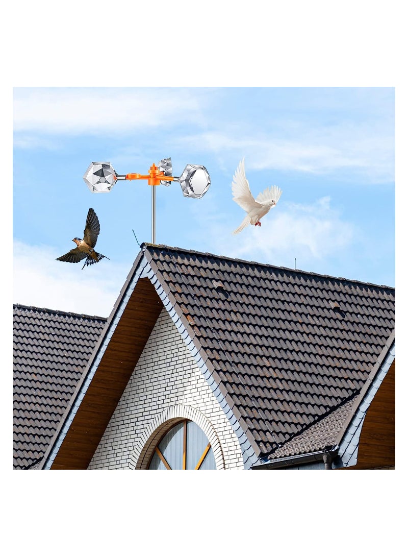 SOLARAE Reflect a Bird Deterrent, Bird Deterrent Devices Rhombic Polygon Reflect, Smooth Polishing Harmless Spinning Deterrent for Birds Pigeons, 2 Pcs - Image 2