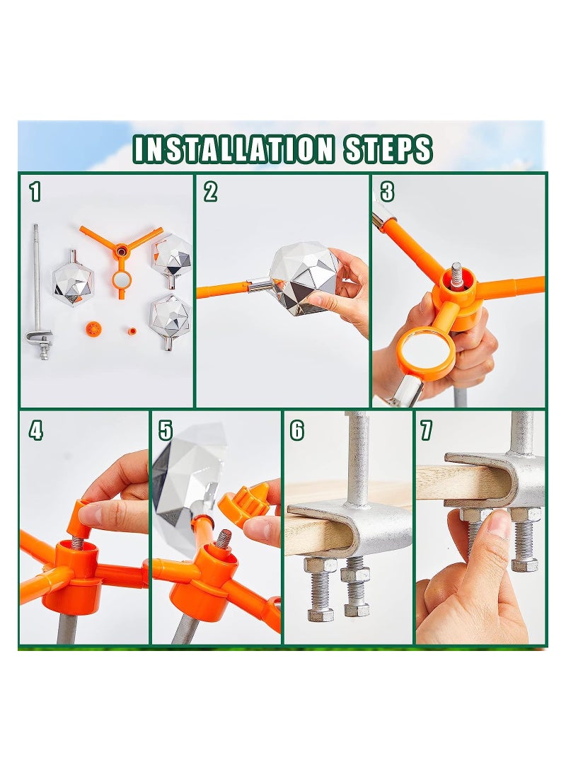 SOLARAE Reflect a Bird Deterrent, Bird Deterrent Devices Rhombic Polygon Reflect, Smooth Polishing Harmless Spinning Deterrent for Birds Pigeons, 2 Pcs - Image 5