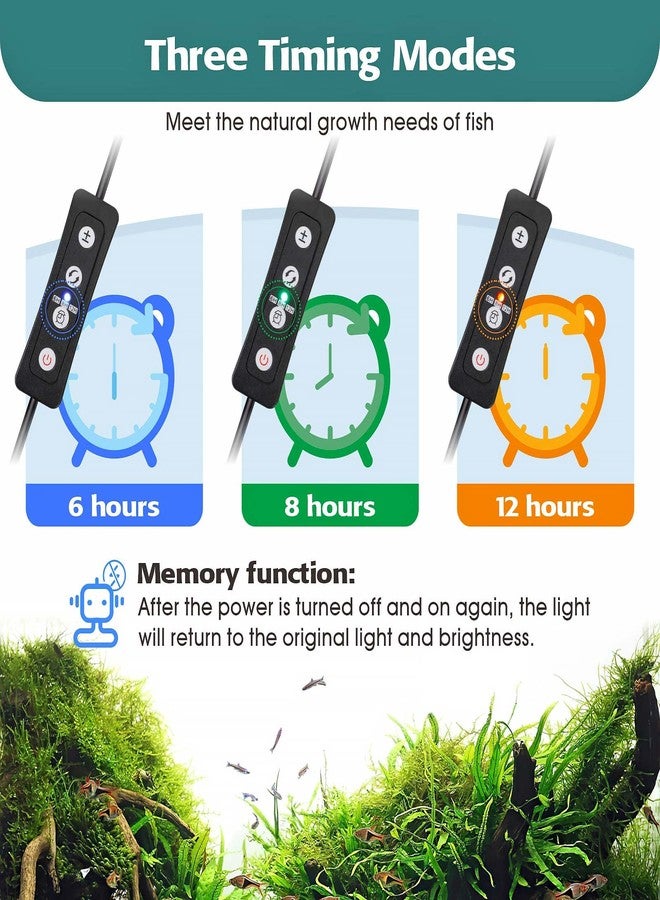 hygger 20W Full Spectrum Aquarium LED Light with 10 Levels Brightness, White Blue Red Green LEDs,6H8H12H Timer,RGB Light for 24~32IN Freshwater Fish Tank, Aquatic Plants Tropical Ornamental Fish - Image 4