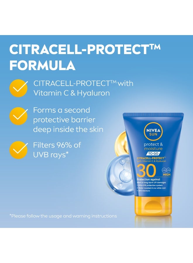 Nivea لوشن واقي الشمس والرطوبة SPF30 للحمل، واقي شمس مقاوم للماء، كريم شمس بحجم الجيب يوفر حماية فورية وفعالة من UVA + UVB، 50 مل، عبوة من 2 - Image 3