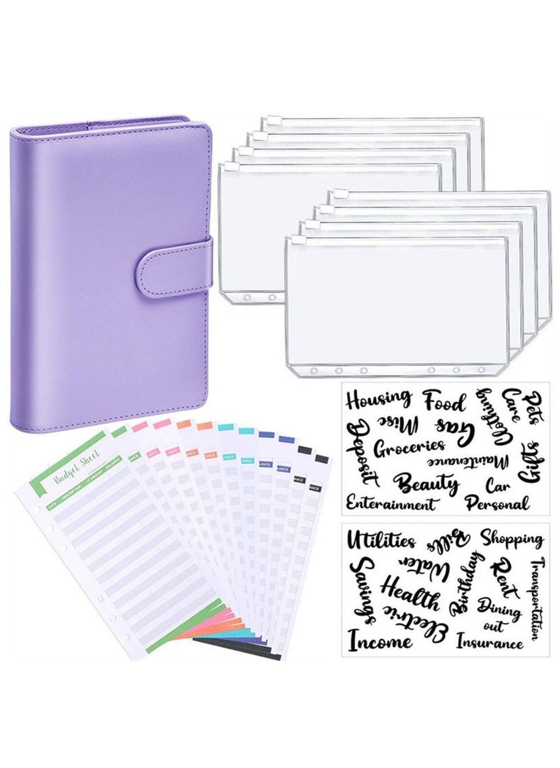 Generic A6 Loose-Leaf Folder Hand Account Book Macaron Notebook Leather PU6 Hole Loose-Leaf Book Cash Budget Book  - Image 1