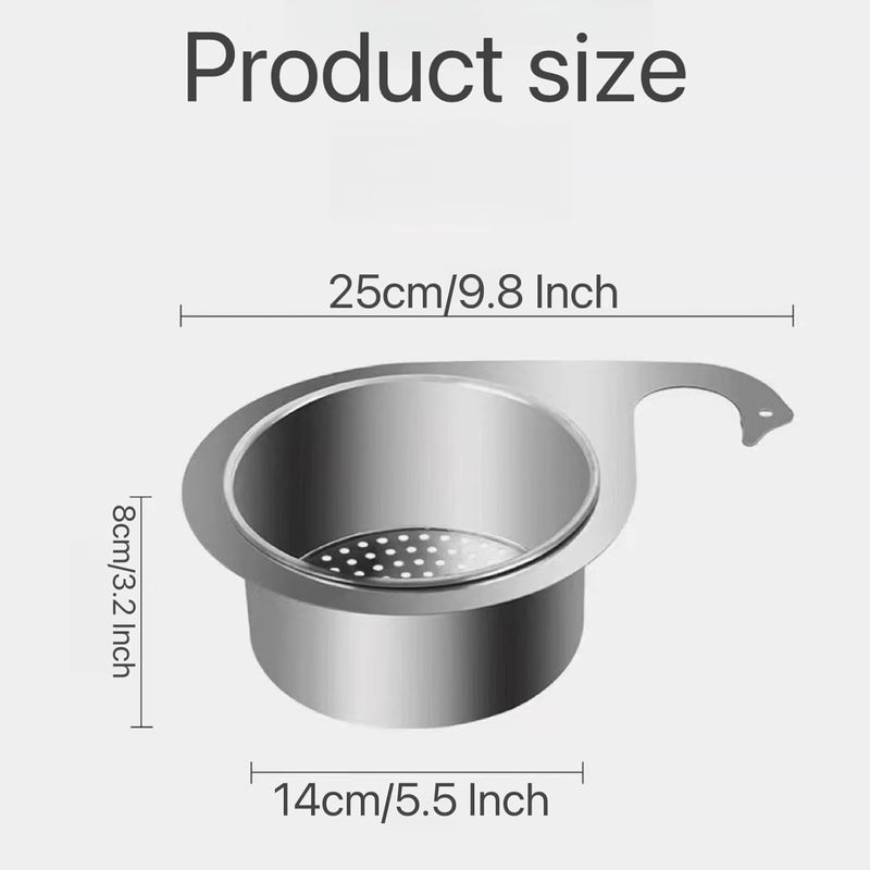 ACHARAJ Stainless Steel Swan Sink Strainer Basket,Swan Drain Rack,Side Kitchen Sink Drain Strainer Basket,Draining Rack for Sink Food Kitchen Vegetables Fruits Kitchen Food Drain Basket(1 pc)(25X8 cm) - Image 2