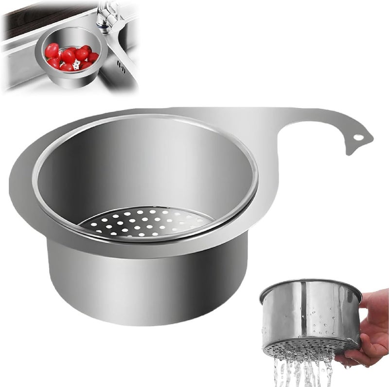 ACHARAJ Stainless Steel Swan Sink Strainer Basket,Swan Drain Rack,Side Kitchen Sink Drain Strainer Basket,Draining Rack for Sink Food Kitchen Vegetables Fruits Kitchen Food Drain Basket(1 pc)(25X8 cm) - Image 1