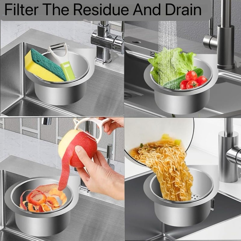 ACHARAJ Stainless Steel Swan Sink Strainer Basket,Swan Drain Rack,Side Kitchen Sink Drain Strainer Basket,Draining Rack for Sink Food Kitchen Vegetables Fruits Kitchen Food Drain Basket(1 pc)(25X8 cm) - Image 4