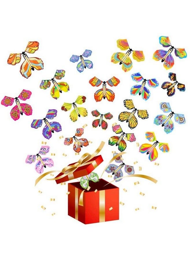 Chenkaiyang - 20Pcs Magic Flying Butterfly Wind Up Butterfly Toy Bright Colors Elastic Band Flying Butterflies Toy Surprise Gift For Wedding Birthday Party - Image 1
