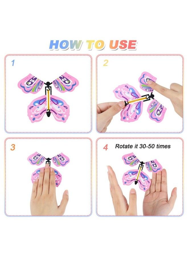 Chenkaiyang - 20Pcs Magic Flying Butterfly Wind Up Butterfly Toy Bright Colors Elastic Band Flying Butterflies Toy Surprise Gift For Wedding Birthday Party - Image 1