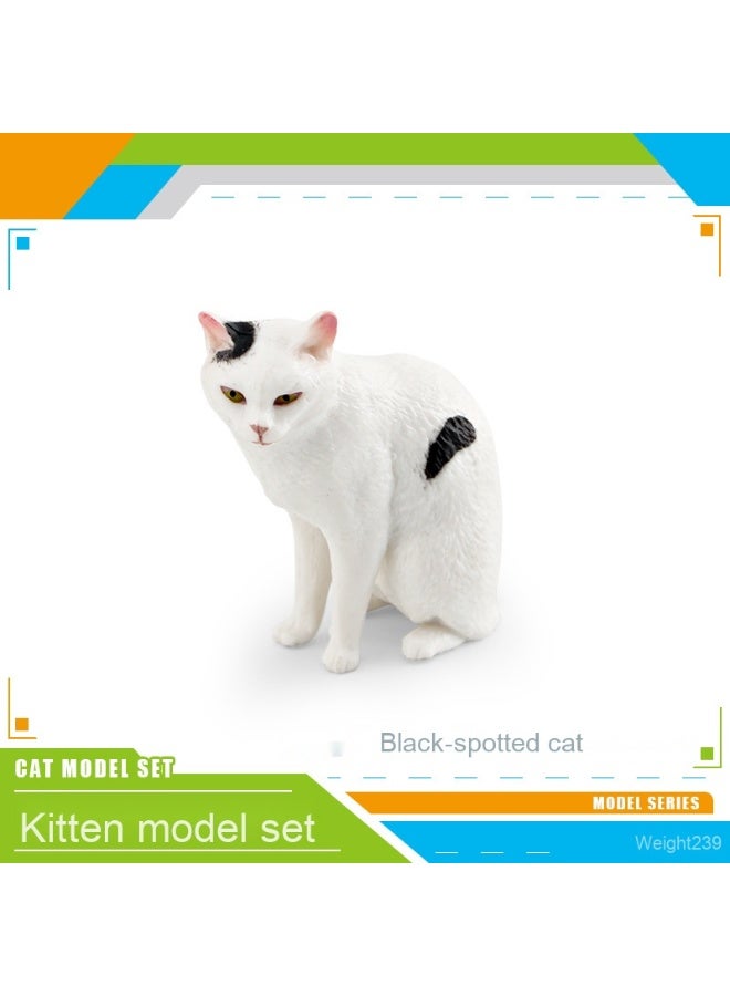 نيبمينينت نموذج قطة أليفة واقعية - تمثال قطة ثلاثية الألوان من نوع شورت هير الأمريكية (أسود، برتقالي)