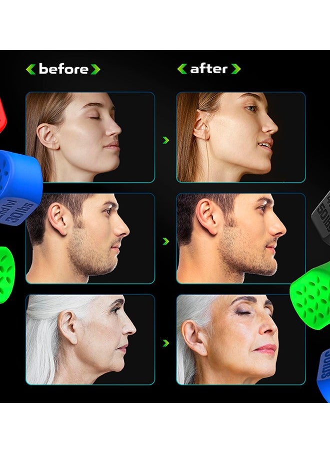 Jaw Exerciser, Powerful Jaw Trainer, Define Your Jawline, Slim and Tone Your Face, 3 Different Resistance Levels, Double Chin Reducer Eliminator, Look Younger, Silicone material is safer(6 Pcs)