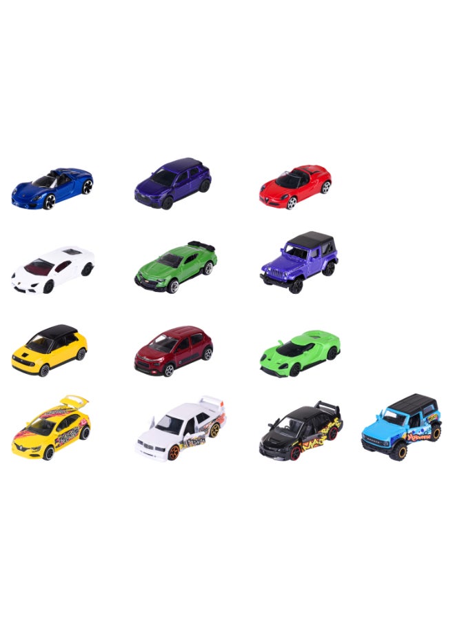 Majorette Graffiti 9+4 Diecast Giftpack, 13 Metal Toy Cars, 1:64 Scale Street Car Set with 9 City Cars and 4 Graffiti Edition Models, Freewheel, 7.5 cm, Ages 3+ - Image 1