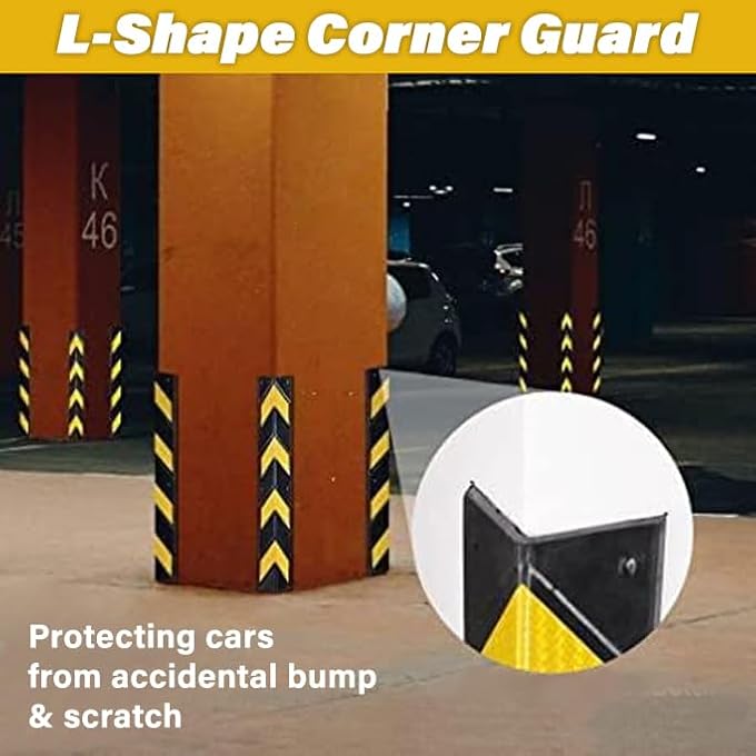 ريحني واقي جدار الزوايا خطوط أمان عاكسة بالأسود والأصفر مصدام الزاوية - Image 5