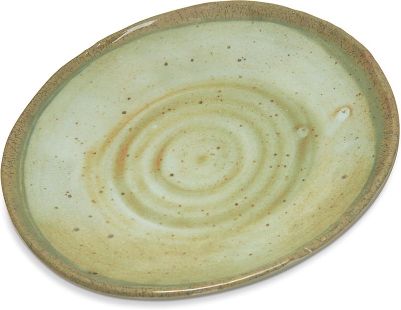 Carlisle FoodService Products Gathering Resuable Plastic Plate Appetizer Plate for Home and Restaurant Melamine 7 Inches Adobe - Image 1