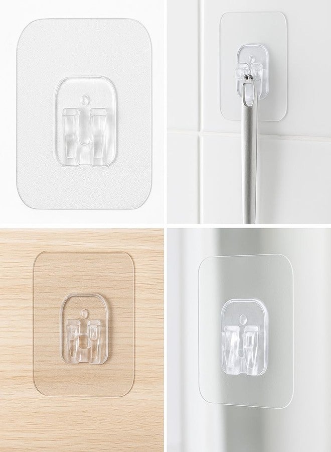 CentraLit Transparent Self Adhesive Wall Hooks (20 Pieces) – Heavy Duty Clear Sticky Hooks for Bathroom, Kitchen, Door & Wall – Waterproof No Drill Strong Adhesive Hook Set - Image 4