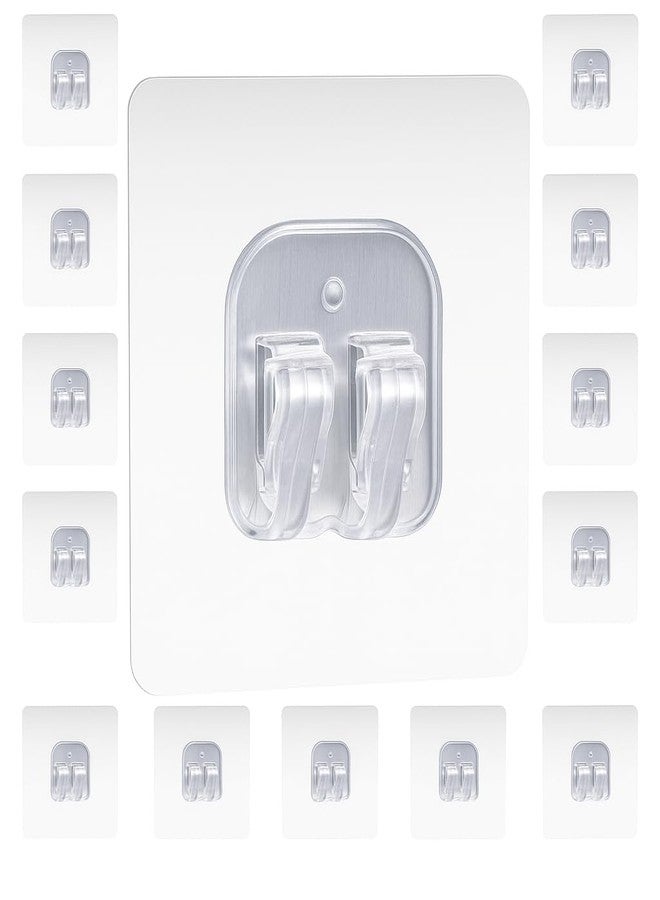 CentraLit Transparent Self Adhesive Wall Hooks (20 Pieces) – Heavy Duty Clear Sticky Hooks for Bathroom, Kitchen, Door & Wall – Waterproof No Drill Strong Adhesive Hook Set - Image 1