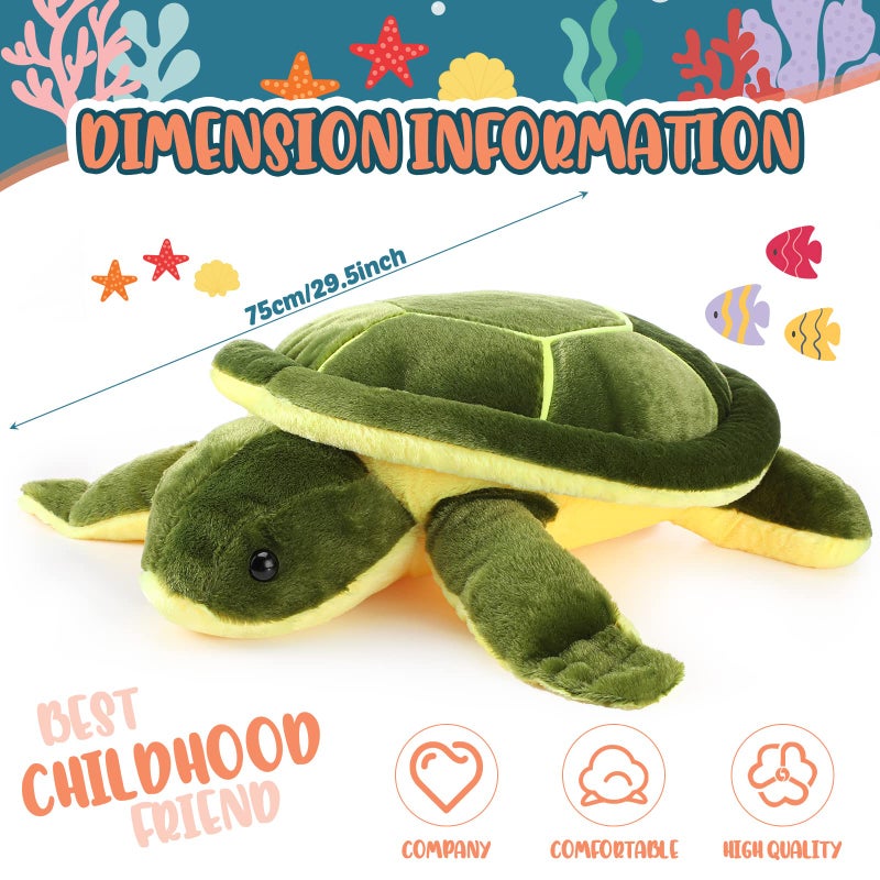 Civaner Soft Plush Sea Turtle Stuffed Animals  Plush Pillow Toys  Giant Stuffed Turtle  Tortoise Plush Toys Doll Birthday Graduation Nurse's Teacher's Day's Gifts for Girls Boys Girlfriend(30 Inches) - Image 3