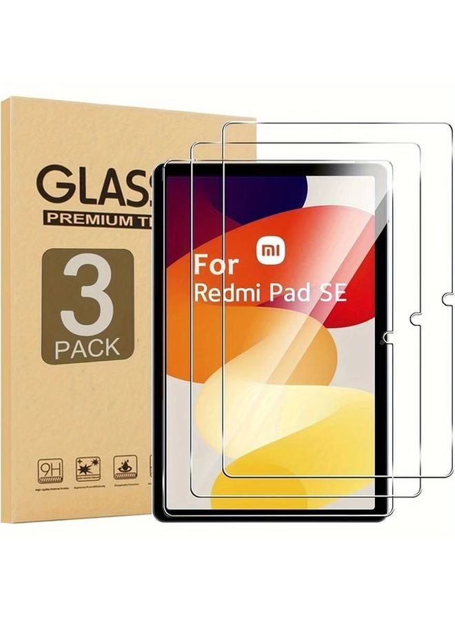 3pcs Tempered Glass Screen Protector For Redmi Pad SE 2023 11 Inch 9H Hardness Anti Fingerprint Scratch Resistant - Image 1