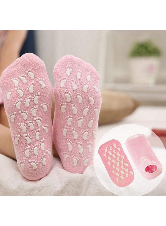 KREZON KREZON Silicone Gel Moisturizing Ultra-Soft Spa Socks For Repair Dry Cracked Feet And Ankles, Skincare, Footful Beauty, Spa Moisturizing Gel Socks,Spa Socks for cracked heels,Spa Gel Socks(1 pair) - Image 1