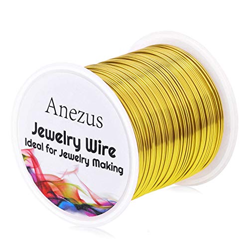 anezus 22 Gauge Jewelry Wire Anezus Craft Wire Tarnish Resistant Copper Beading Wire for Jewelry Making Supplies and Crafting Gold 49 Yards45 Meters - Image 1