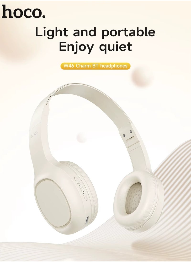 hoco. - HOCO W46 Wireless Bluetooth 5.3  & wired Headphone 40MM Speaker Music Earphone For Sports Gaming Folding Design Easy to Carry Headset for Android and IOS Supports BT and AUX playback modes Compatible with Mobile Phones, Tablets, Laptop and Computer - Image 1