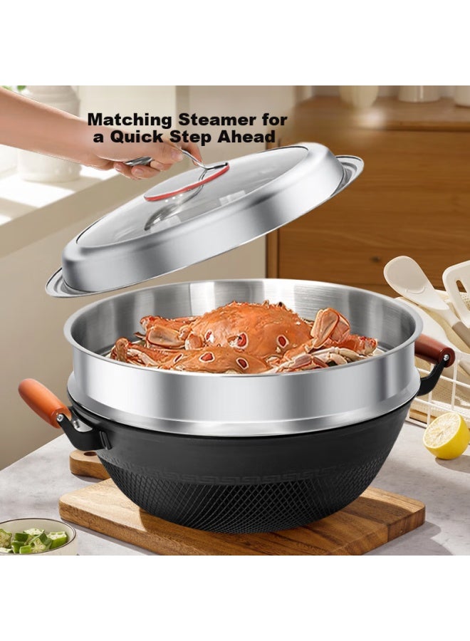 Olofe Iron Wok Large Stew Pot For Home Use, Non-coated, Open Flame Large Stew Pot, Zhang Tiejiang Firewood Stove, Cangqiong Cast Iron Stew And Stir-fry Pan, 34cm - Image 4
