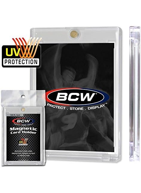 BCW BCW Magnetic Card Holder  100 PT Thickness 16 ct  Protective Display Card Case with Secure Gold Magnet Closure  UV Protection Quick Access Design for Sports Gaming and Collectible Cards  - Image 2