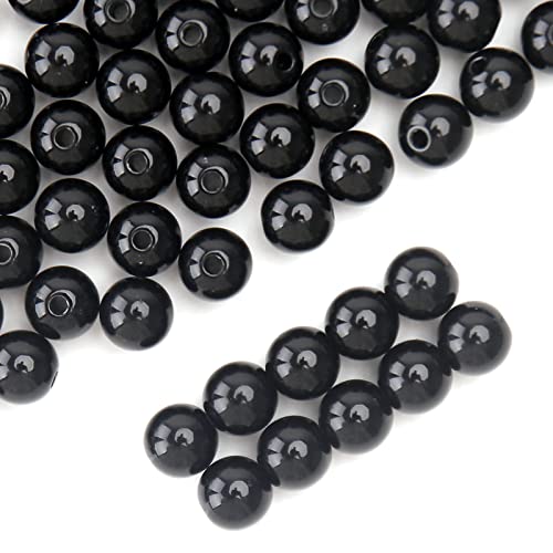 BONNY BOXX 1000PCs 6MM Smooth Black Acrylic Round Beads, Round Acrylic Balls Gumball Beads, Bubblegum Beads Chunky Beads, Plastic Resin Beads for Necklace and Bracelet Making, Crafting Supplies - Image 4