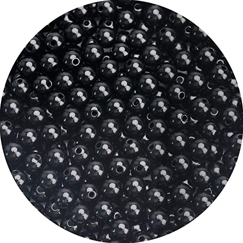 BONNY BOXX 1000PCs 6MM Smooth Black Acrylic Round Beads, Round Acrylic Balls Gumball Beads, Bubblegum Beads Chunky Beads, Plastic Resin Beads for Necklace and Bracelet Making, Crafting Supplies - Image 1