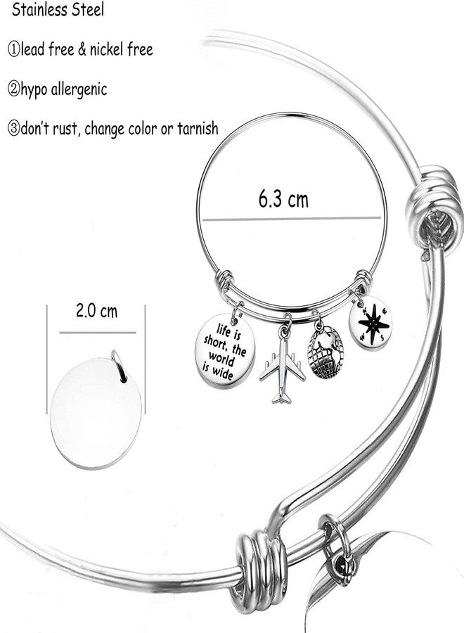 Gzrlyf Wanderlust Journey Jewelry - Life Is Short The World Is Wide Traveler Bracelet - World Travel Gift - Image 5