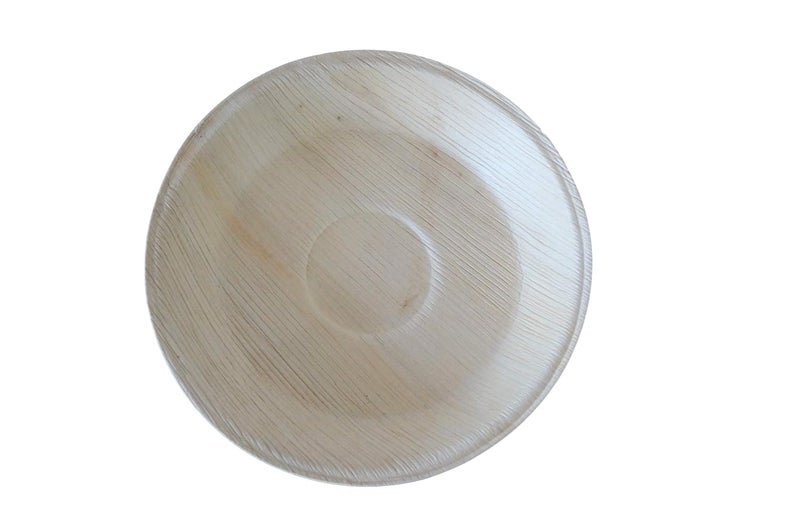 Vissage Export Quality Premium Areca Leaf Round Plates 8 Inches Pack of 25 - Image 1