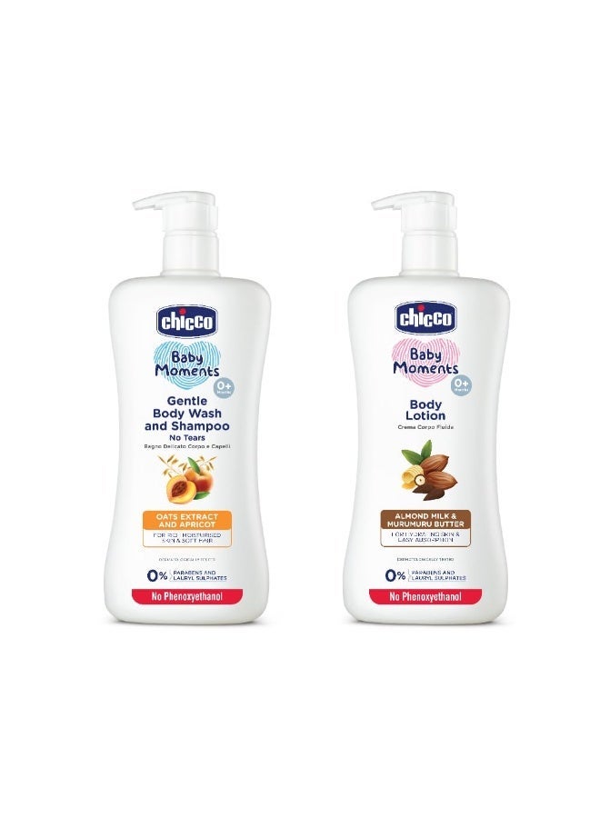 Chicco Gental Body Wash and shampoo 500ml With Body lotion 500ml Combo Pack - Image 1