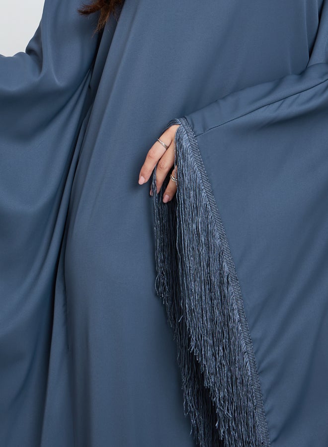 ستايلي فستان طويل بتفاصيل شراشيب - Image 4