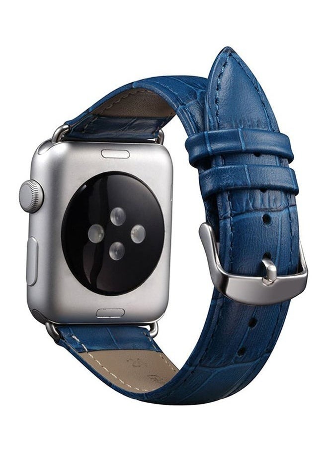 Ozone Leather Wristband Strap For Apple Watch 42mm Blue 