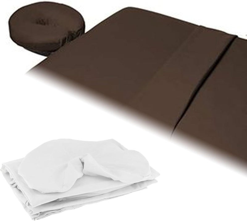 predolo 3X Massage Table Sheet Set Massage Sheet Soft Lightweight SPA Bed Pillowcase Beauty Bed Cover for SPA Salon, White - Image 4