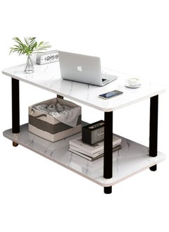 VUCATIN 2 Tier Living Room End Table Boho Side Table with Storage Shelf Nightstand Bedside Table Sofa Table for Small Spaces Bedroom Living Room Entryway Farmhouse Easy Assembly  - Image 1