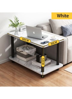 VUCATIN 2 Tier Living Room End Table Boho Side Table with Storage Shelf Nightstand Bedside Table Sofa Table for Small Spaces Bedroom Living Room Entryway Farmhouse Easy Assembly  - Image 2