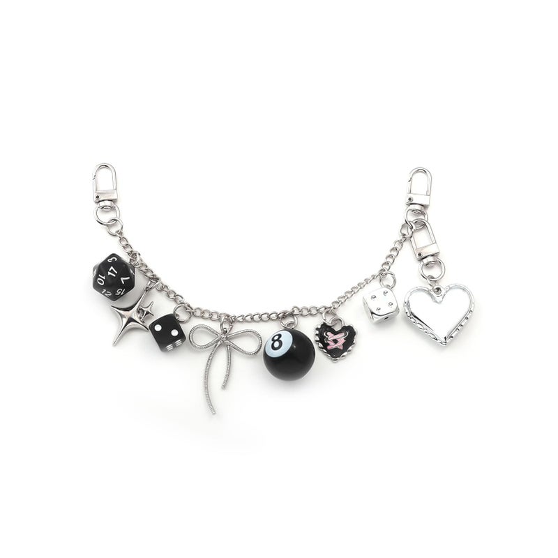 SORGERLY 8 Ball Dice Purse Charm Chain - Cool Tote Bag Handbag Accessories - Y2K Cute Key Chain Gifts for Women - Image 1
