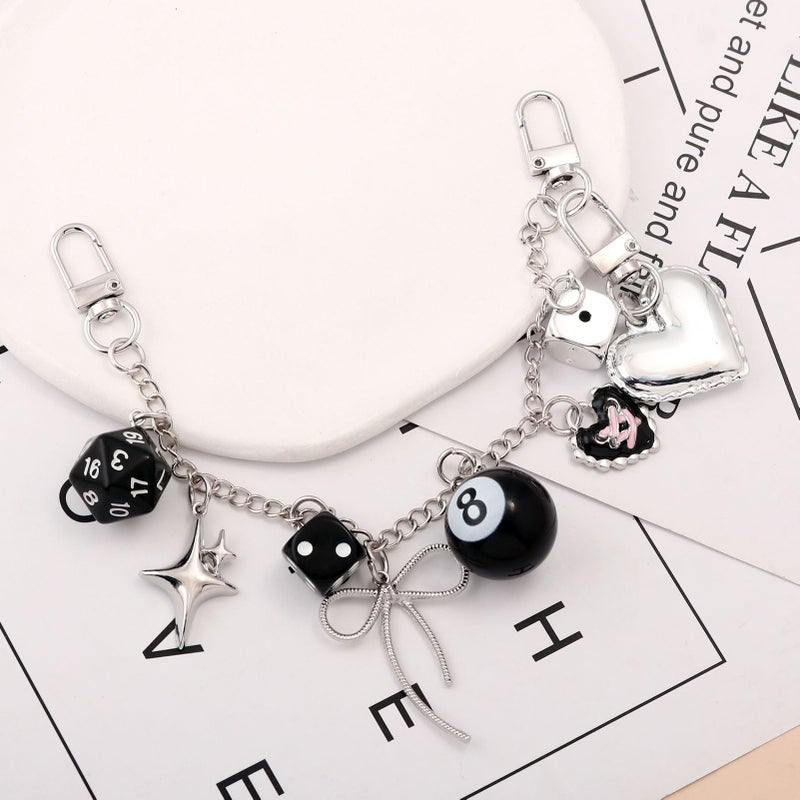 SORGERLY 8 Ball Dice Purse Charm Chain - Cool Tote Bag Handbag Accessories - Y2K Cute Key Chain Gifts for Women - Image 5