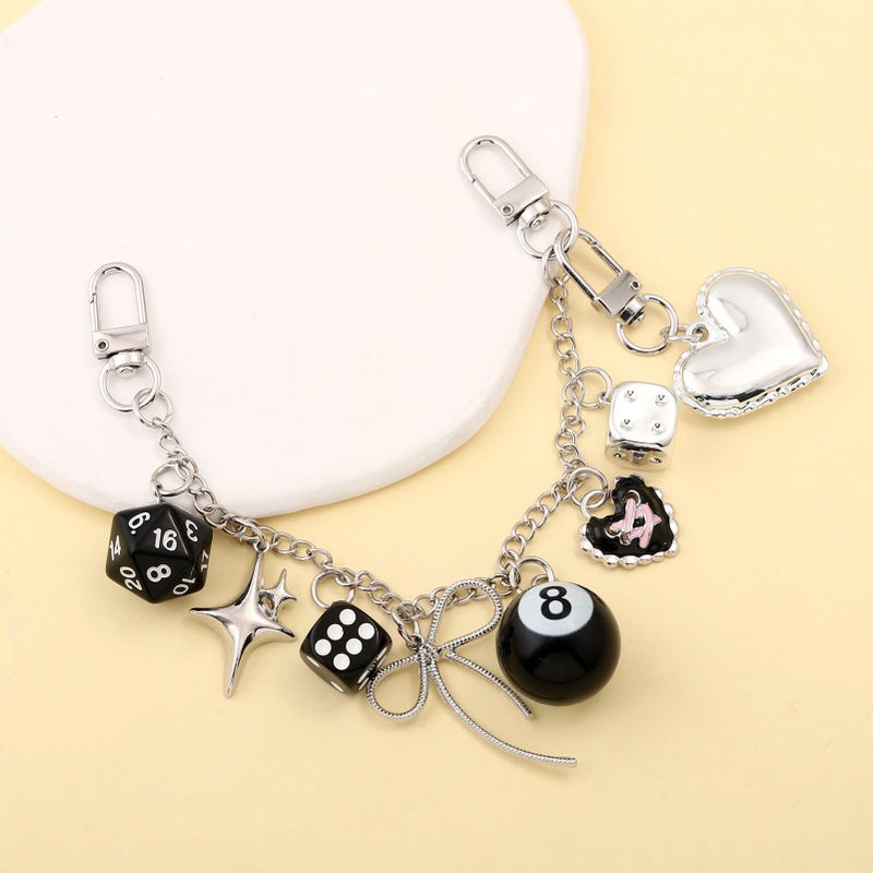 SORGERLY 8 Ball Dice Purse Charm Chain - Cool Tote Bag Handbag Accessories - Y2K Cute Key Chain Gifts for Women - Image 2