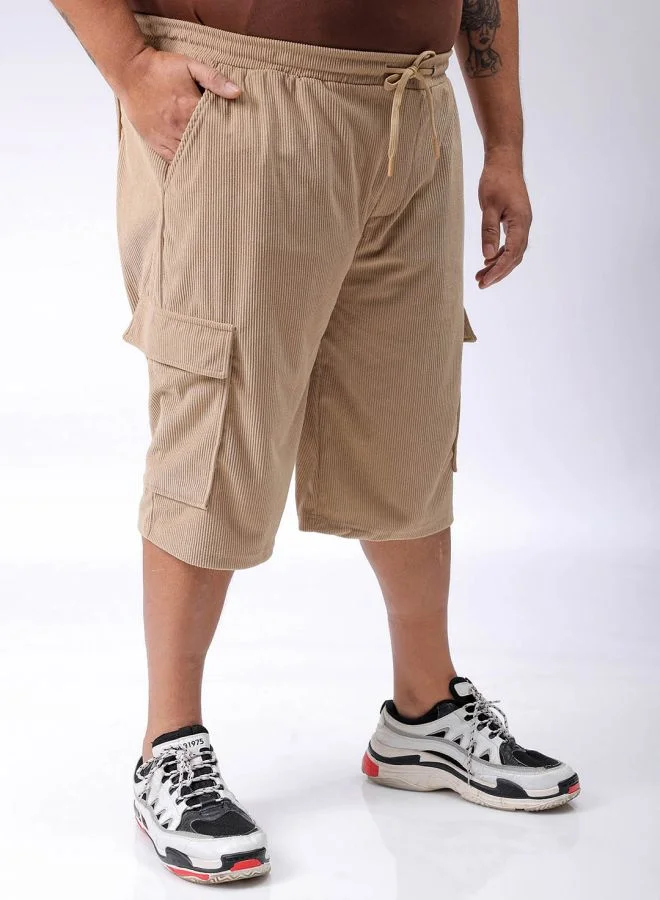 HARDSODA Men Plus Size Loose Fit Self Design Cargo Shorts