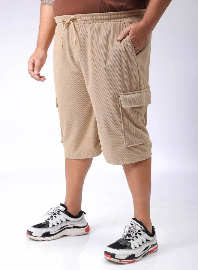 HARDSODA Men Plus Size Loose Fit Self Design Cargo Shorts