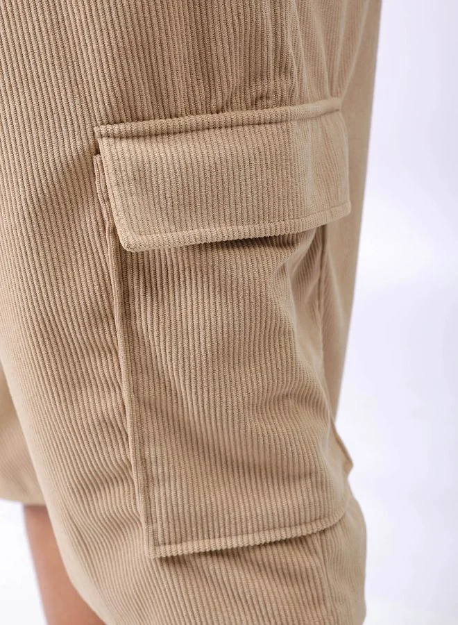 HARDSODA Men Plus Size Loose Fit Self Design Cargo Shorts