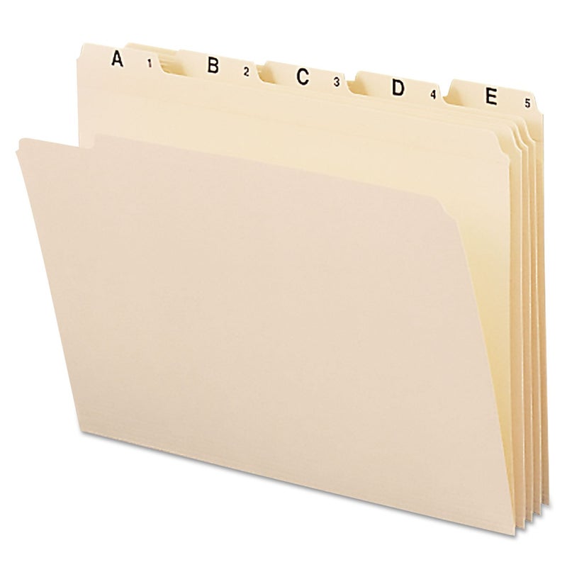 Smead Indexed File Folders, 1/5-Cut Tab, Assorted Positions, Indexed, Letter Size, Manila (A-Z) - Image 1