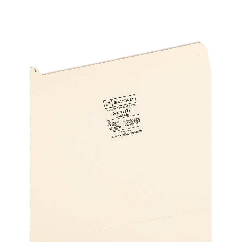 Smead Indexed File Folders, 1/5-Cut Tab, Assorted Positions, Indexed, Letter Size, Manila (A-Z) - Image 3